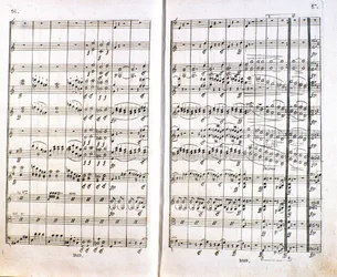 Page de la première édition allemande de la partition de la Symphonie n° 1 en do majeur du compositeur allemand Ludwig van Beethoven