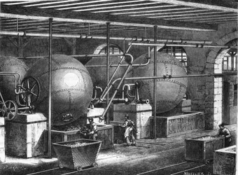 Fabrication de papier au 19ème siècle.