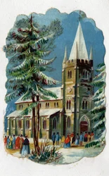 Paroissiens se rendant à l