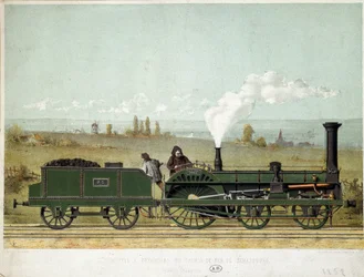 Locomotive de passagers du chemin de fer de Strasbourg (système Crampton)