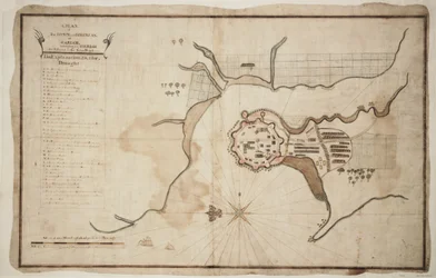 Plan de la ville et de la forteresse de Gariah, vers 1755