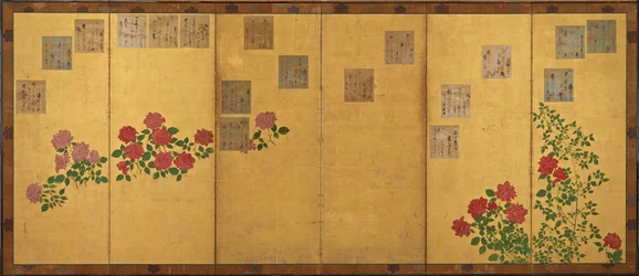 Poème, papiers et roses
