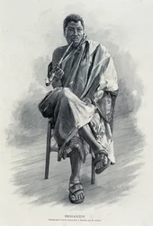 Portrait de Béhanzin (1844-1900), roi du Dahomey (actuel Bénin)