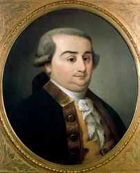 Portrait de Cesare Beccaria (Bonesana), marquis de Beccaria (1738-1794), juriste et économiste italien. Peinture anonyme du XVIIIe siècle. Museo de Milan, Milan, Italie