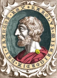 Portrait de Charlemagne ou Charles Ier le Grand (742 - 814) Roi des Francs