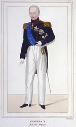 Portrait de Charles X, roi de France (1757 - 1836) gravure de 1830