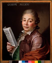 Portrait de Giuseppe Millico (1737-1802) castrat italien Peinture anonyme. XVIIIe siècle Bologna, civico museo musicale