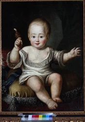 Portrait du grand-duc Alexandre Pavlovitch de Russie en bébé