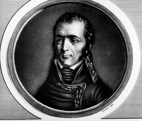 Portrait de Guillaume Marie-Anne Brune (1763-1815), maréchal de France. Gravure dans Collection complète des tableaux historiques de la révolution française, en trois volumes