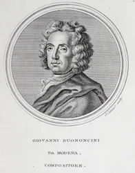 Portrait du compositeur et violoncelliste baroque italien Giovanni Battista Bononcini