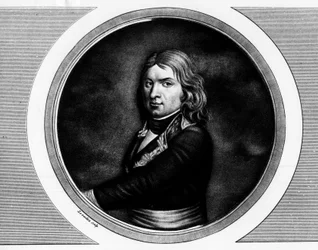 Portrait de Jean Étienne Championet, général français (1762-1800). Gravure dans "Collection complète des tableaux historiques de la Révolution française, en trois volumes." 1804