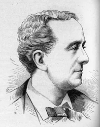 Portrait de Louis Delaunay (1826-1903), comédien français, membre de la Comédie-Française. Gravure dans « Le Monde Illustré » n°1168 du 16 août 1879