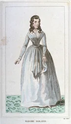 Portrait de Madame Roland, femme politique française (1754 - 1793).
