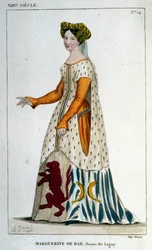 Portrait de Marguerite de Bar, Dame de Ligny (c. 1223 - 1275), gravure de 1830