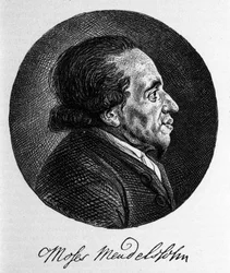 Portrait de Moïse Mendelssohn (1729 - 1786), philosophe et véritable fondateur du judaïsme moderne. Grand-père du musicien Felix Mendelssohn.