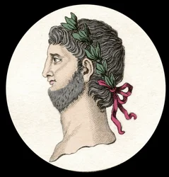 Portrait de Néron Claude César Auguste Germanicus (37-68 ap. J.-C.), empereur romain. Gravure du 19ème siècle