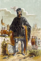 Portrait de Philip van Artevelde (1340-1382), homme politique flamand et chef de la révolte des tisserands de Gand contre le comte Louis II de Flandre, dit Louis de Male ou Maele (1381). Il fut vaincu et tué à la bataille de Roosebeke (1382).