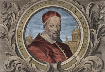 Portrait du pape Innocent X (Innocenzo, Innocentius ou Giovanni Battista Pamphili) (1644-1655). gravure