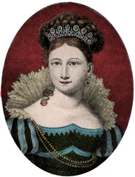 Portrait de la princesse Louise de Saxe-Gotha-Altenbourg (1800-1831). Gravure du 19ème siècle