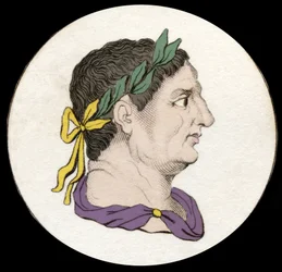 Portrait de Vitellius (15-69), empereur romain. Gravure du 19ème siècle