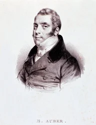 Portrait du compositeur anglais Daniel François Esprit Auber (1782-1871) Gravure. 19ème siècle