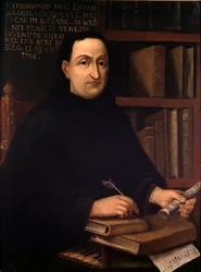 Portrait du compositeur italien Ferdinando Antonio Lazari (1678-1754). Peinture anonyme. 18e siècle. Bologne, musée civique bibliographique