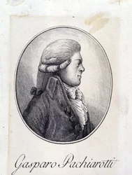 Portrait du castrat italien Gasparo Pacchierotti (Pacchiarotti) (1740 - 1821). Gravure du 19e siècle.