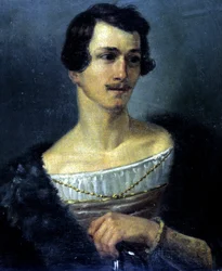 Portrait du ténor italien Domenico Donzelli (1790 - 1873) dans « La Norma » de Vincenzo Bellini (1801 - 1835). Peinture anonyme, Museo della Scala, Milan