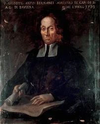 Portrait du compositeur Giuseppe Antonio Bernabei (1649-1732). Peinture anonyme. 18e siècle. Bologne, Civico museo bibliografico musicale