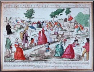 Préparation au Champ de Mars de la fête du 14 juillet - gravure