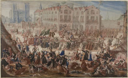Procession pour Jacques Clément devant Notre-Dame