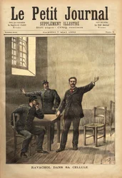 Ravachol (1859-1892, ou François Claudius Koenigsberg) dans sa cellule, après son audition aux assises le 26 avril