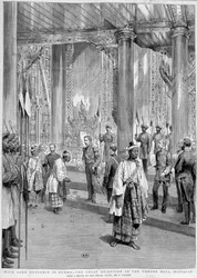 Réception de Lord Dufferin par le roi de Birmanie