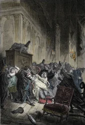 Représentation de la mort de Jean-Baptiste Poquelin, dit Molière (1622-1673), mort de congestion pulmonaire lors d