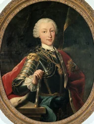 Portrait de Charles Emmanuel III de Savoie, roi de Sardaigne (huile sur toile)