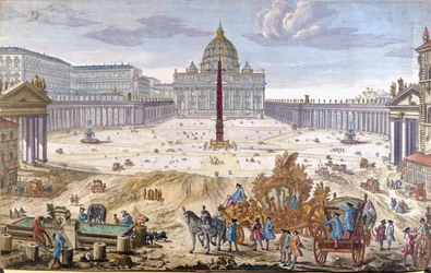 Rome, Place Saint-Pierre au début du 18ème siècle.