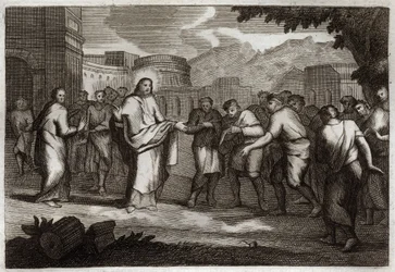 Bible de Royaumont, Nouveau Testament : Les dix lépreux. Illustration de 1811.