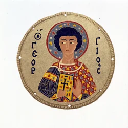 Saint Georges - dans « Histoire et monuments des émaux byzantins » par N. Kondakow. Chromolithographie 1892.