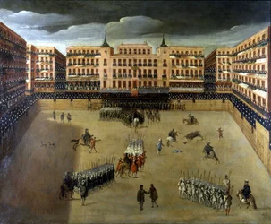 Scène de corrida à Madrid, huile sur toile
