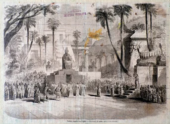 Décor de scène pour le deuxième acte de Semiramide, opéra de Gioacchino Rossini
