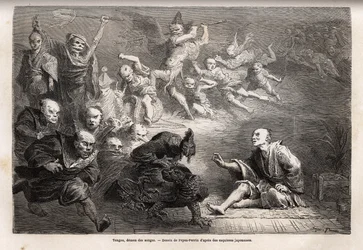 Tengu ou démon des rêves, divinité mineure du folklore japonais, zoomorphe, il prend la forme d