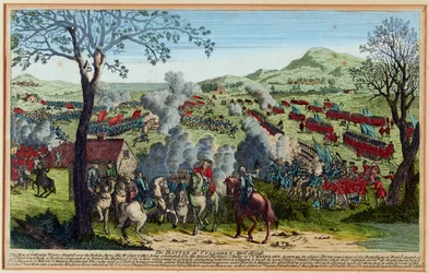 La bataille de Culloden 16 avril 1746 (gravure, colorée)