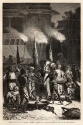 La fête du serpent Pantchami, à Bombay, pour assurer la protection contre leurs morsures mortelles, de longues processions de femmes traversent les rues jusqu