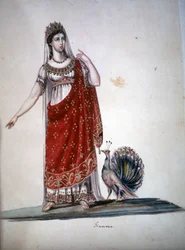 La divinité romaine Junon ou Héra chez les Grecs.