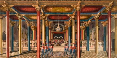 Le Durbar de Tanjore, près de Madras en février 1840
