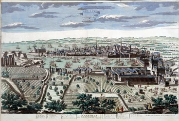 La ville et le port de Marseille au 18e siècle - B.N.
