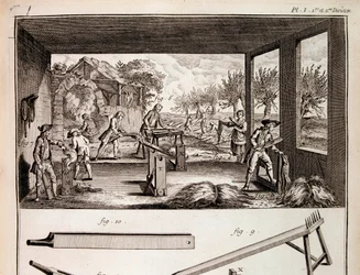 La culture du chanvre - dans « Encyclopédie » par Denis Diderot et Jean Le Rond d