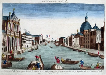 Le grand canal de Venise. À droite : le Couvent de Sainte Claire et l