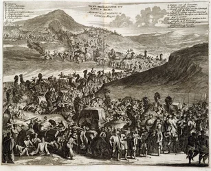 La caravane de pèlerinage du Caire à La Mecque - gravure par Dapper