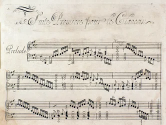 Page de titre de la partition musicale de Suite de pièces instrumentales par G F Handel
